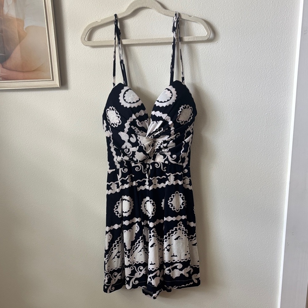 Black and White Patterned Romper
